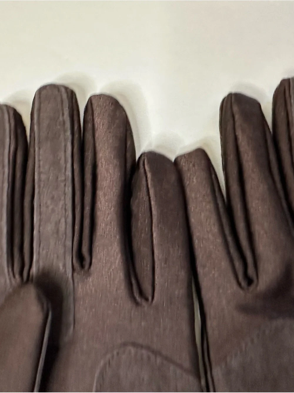Brown Women's Gloves with Suede Accents